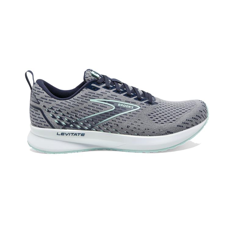 Brooks Levitate 5 Womens Road Running Shoes - Grey/Peacoat/Blue Light - Indonesia (YPZF-56291)